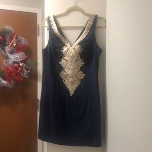Lilly Pulitzer Dress- Size 8- Navy & Gold